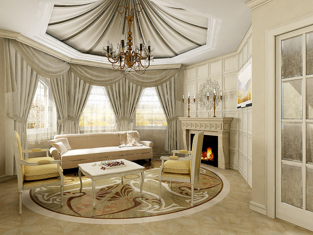 Luxury-Living-Room-Design-With-Fireplace-In-The-Room