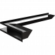 Решетка Kratki Люфт угловая 9/40/80 см левая черная