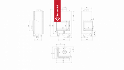 Топка с теплообменником Kratki PRO MBZ/PW/13/L/BS/W