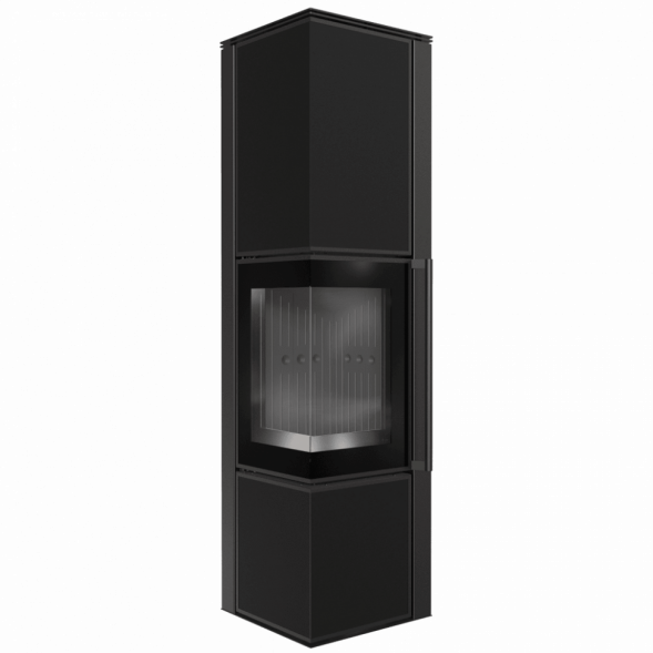 Печь Kratki PRO TORA/L 8 кВт Nero Assoluto (Черная футеровка, с доводчиком)