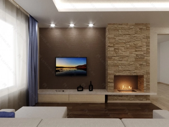 Автоматический биокамин Lux Fire Smart Flame 1100 RC INOX
