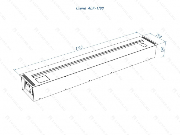 Автоматический биокамин Lux Fire Smart Flame 1700 RC INOX