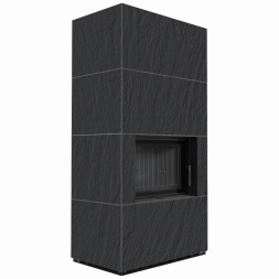Каминокомплект Kratki PRO FLOKI NATURALI ARDESIA NERO A SPACCO (Чёрная футеровка)