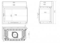 Каминная топка ШРИФТ 800 R Echa-Tech
